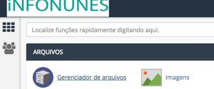 Gerenciador de arquivos CPANEL