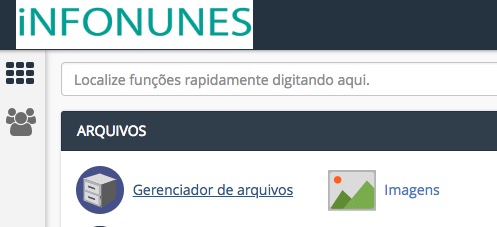 Gerenciador de arquivos CPANEL