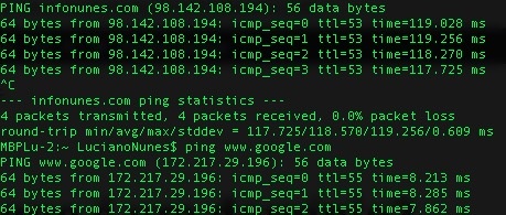 resultado ping ip dominio