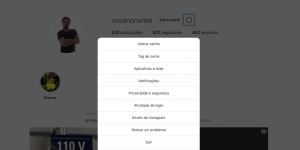 como sair do instragam logoff?