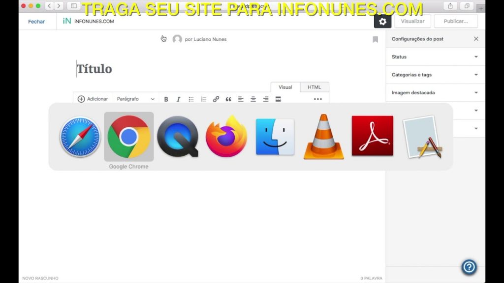 erro ao publicar no wordpress